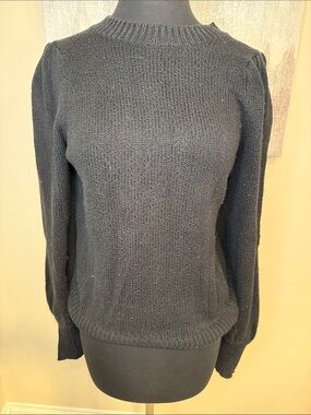 Classic Black Crewneck Women’s Sweater by Aqua Size Medium